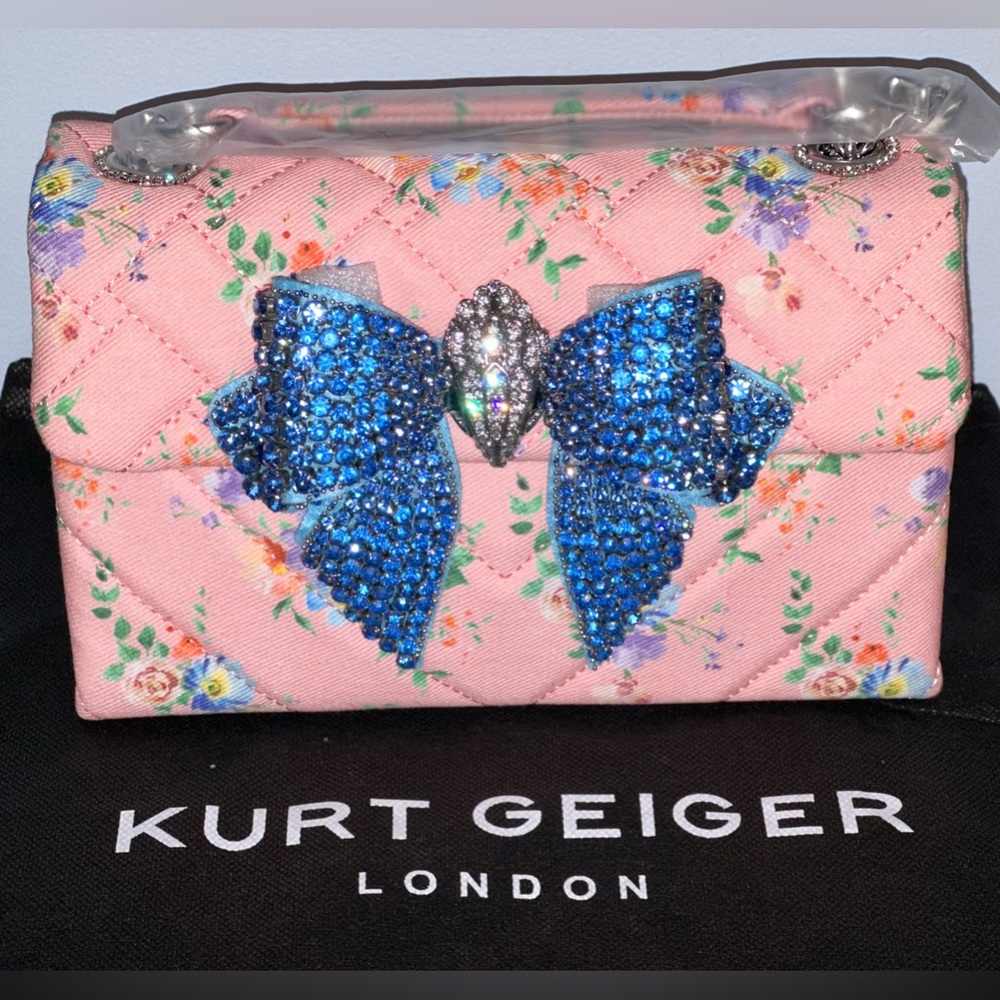 KURT GEIGER LONDON Kensington Medium Embellished Bow Crossbody